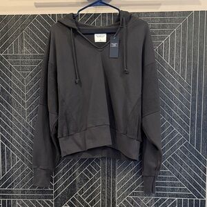 Charcoal Cropped Women's Hoodie Sweater